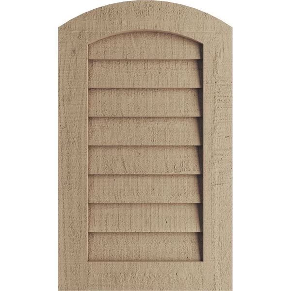 Timberthane Rough Cedar Arch Top Faux Wood Non-Functional Gable Vent, Primed Tan, 28